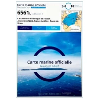 Carte marine 6561L  du Shom - Carte conforme oblique de l'oc�an Atlantique Nord - France-Antilles - Route du Rhum