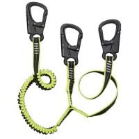 Longe double 3 mousquetons aluminium double levier de s�curit� � longe plate 1 m + longe extensible 1 � 1,5 m par Plastimo