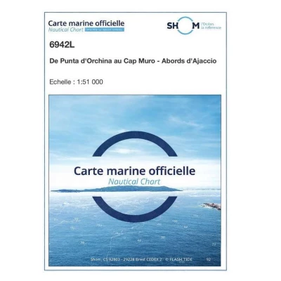 Carte marine 6942L du Shom - De Punta d'Orchina au Cap Muro - Abords d'Ajaccio - Shom