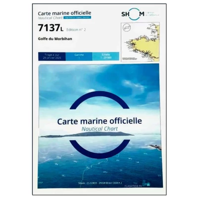 Carte marine 7137L du Shom - Golfe du Morbihan - Shom