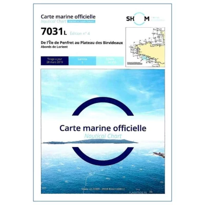 Carte marine 7031L du Shom - De l'�le de Penfret au Plateau des Birvideaux - Abords de Lorient - Shom