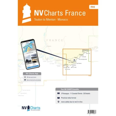 Carte marine NV Atlas France - FR10 - De Toulon � Menton, Monaco - NV Chart