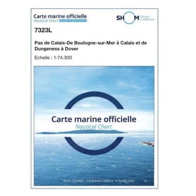 Carte marine 7323L du Shom - Pas de Calais - De Boulogne-sur-Mer � Calais et de Dungeness � Dover - Shom
