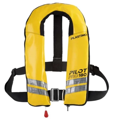 Gilet de sauvetage automatique en PVC Pilot Pro 180 UML Elite avec harnais et sous-cutale par Plastimo, Jaune - Plastimo