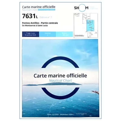 Carte marine 7631L du Shom - Petites Antilles - Partie centrale - De Montserrat � Saint Lucia - Shom