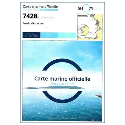 Carte marine 7428L du Shom - Bassin d'Arcachon - Shom