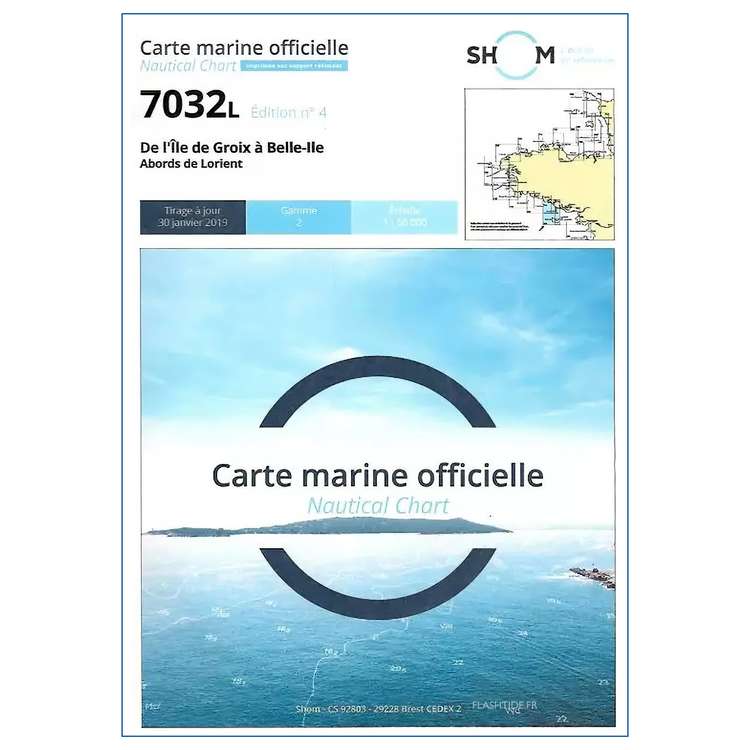 Commande � Lebetain, Carte marine 7032L du Shom - De l'�le de Groix � Belle-�le - Abords de Lorient