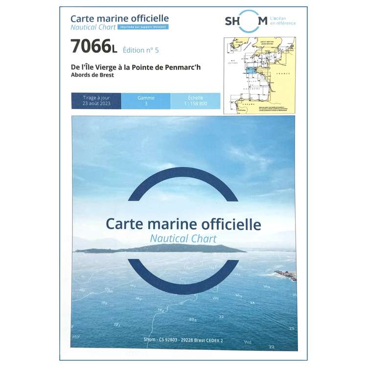 Commande � Aix-en-Provence, Carte marine 7066L du SHOM indispensable pour l'Examen Capitaine 200