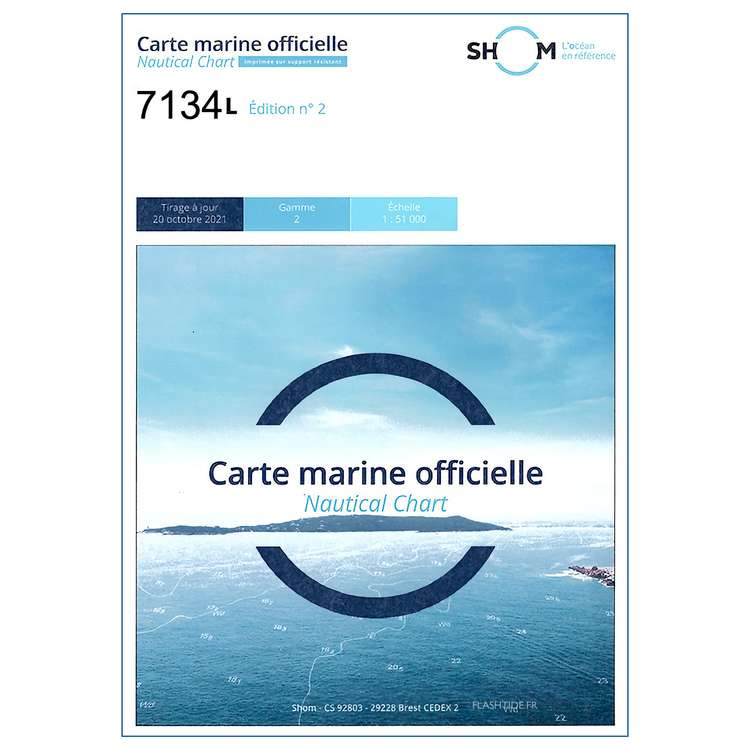 Commande � COUTANCES, Carte marine 7134L du Shom - �les Chausey