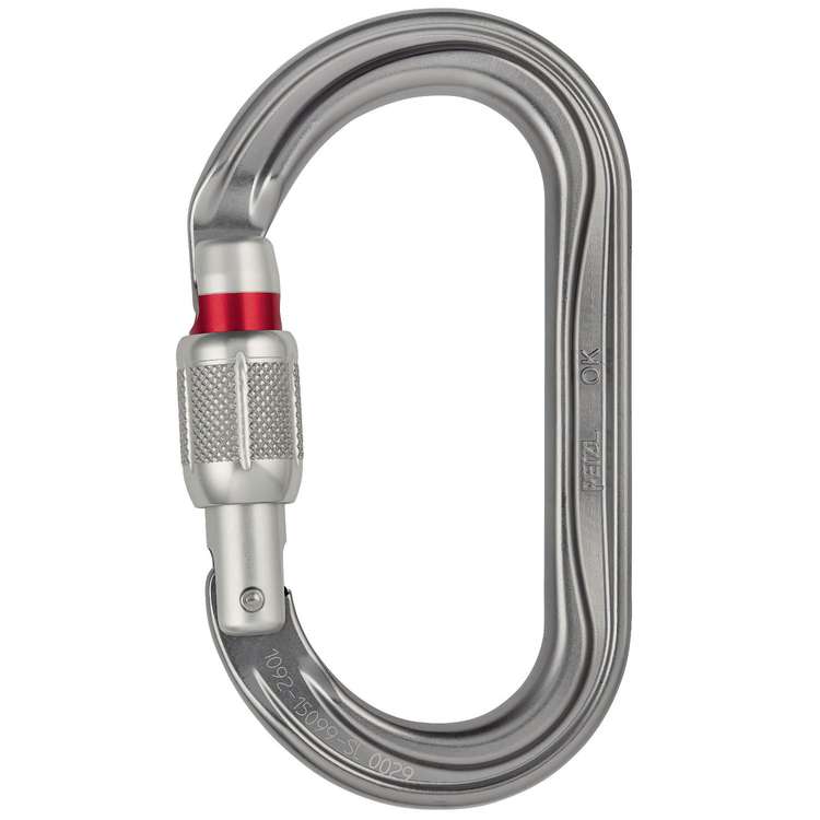 Mousqueton OK Screw Lock par Petzl : ovale en aluminium à verrouillage manuel - Petzl