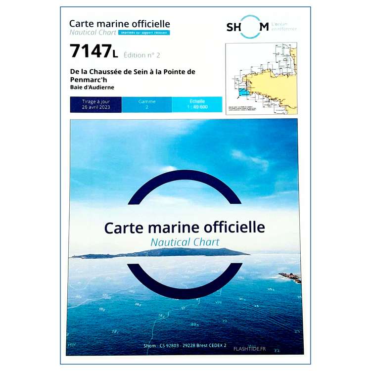 Carte marine 7147L du Shom - De la Chausse de Sein  la Pointe de Penmarc'h - Baie d'Audierne - Shom