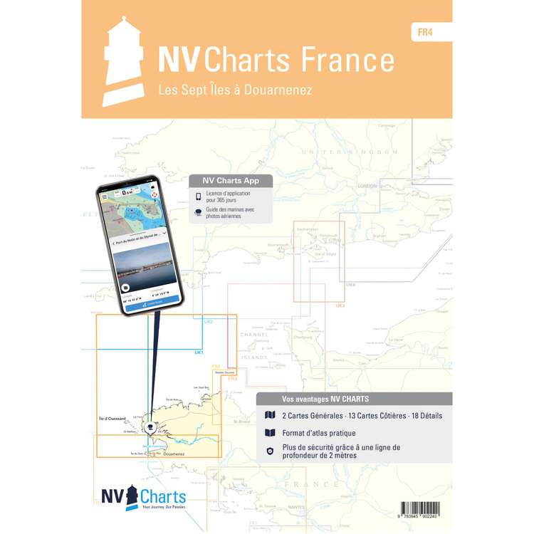 Carte marine NV Atlas France - FR4 - Les sept les  Douarnenez - NV Chart