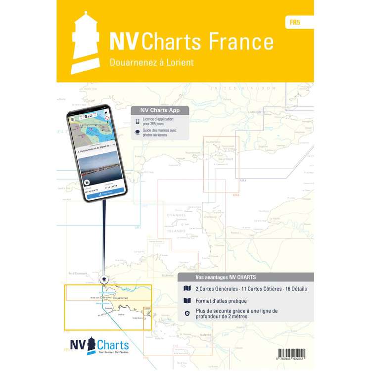 Carte marine NV Atlas France - FR5 - Douarnenez  Lorient - NV Chart