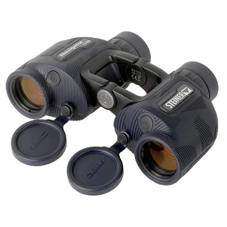 Jumelles marines Navigator 7x30 avec autofocus, étanches 5 m, prismes flottants et optique haute définition par Steiner, Bleu foncé - Steiner