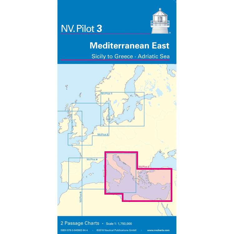 Carte marine NV Pilot 3 - Mditerrane Est - De la Sicile  la Grce, Adriatique - NV Chart
