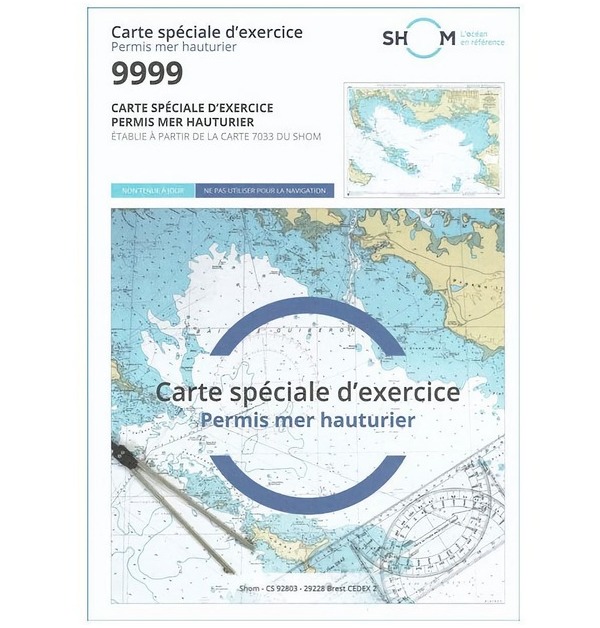 Personnaliser Carte marine 9999 du SHOM indispensable pour l'Examen Permis Hauturier