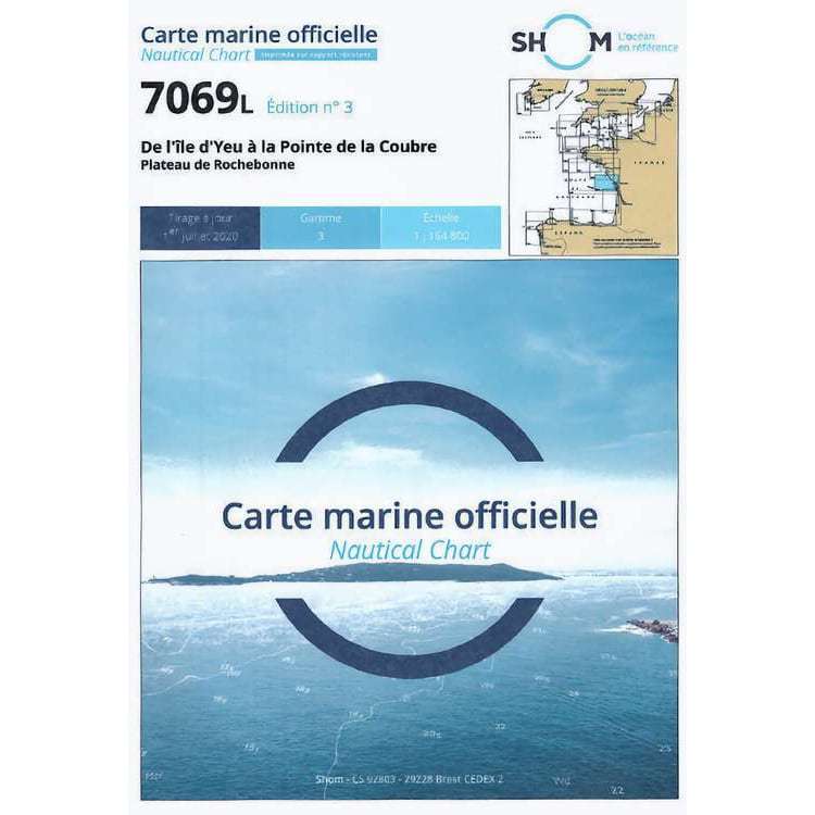 Carte marine 7069L du Shom - De L'Ile d'Yeu  la Pointe de la Coubre - Shom