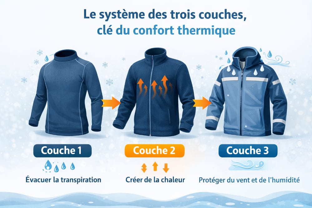 3 couches de v&ecirc;tements